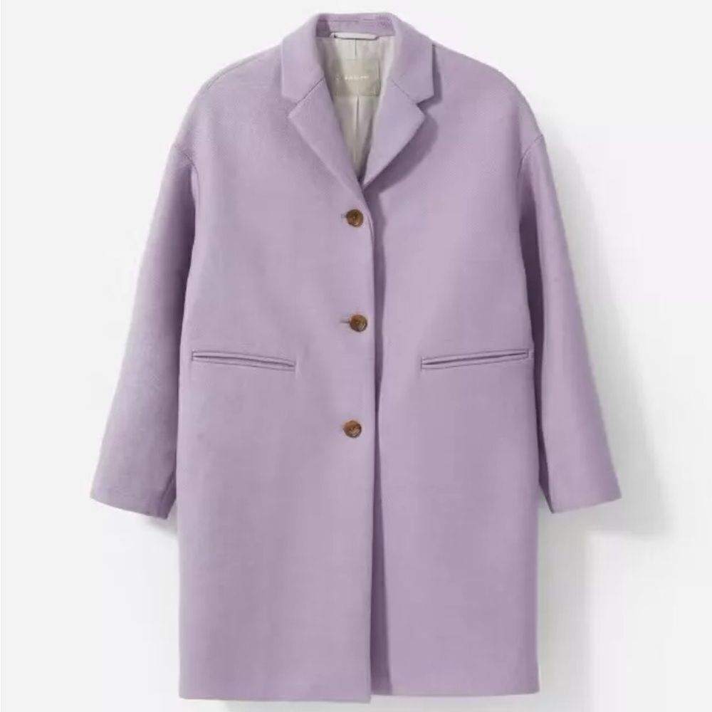 NWT Everlane Cocoon Wool blend Coat in Lavender / Purple - Picture 4 of 13